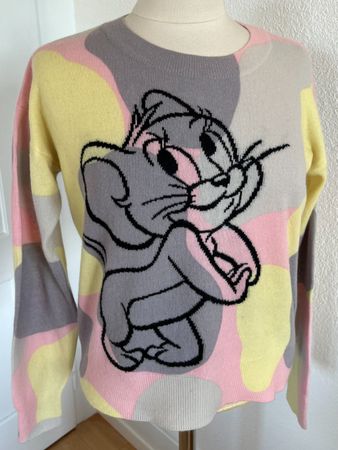BENETTON Tom und Jerry Damen Pullover, 76% Wolle, Gr. S