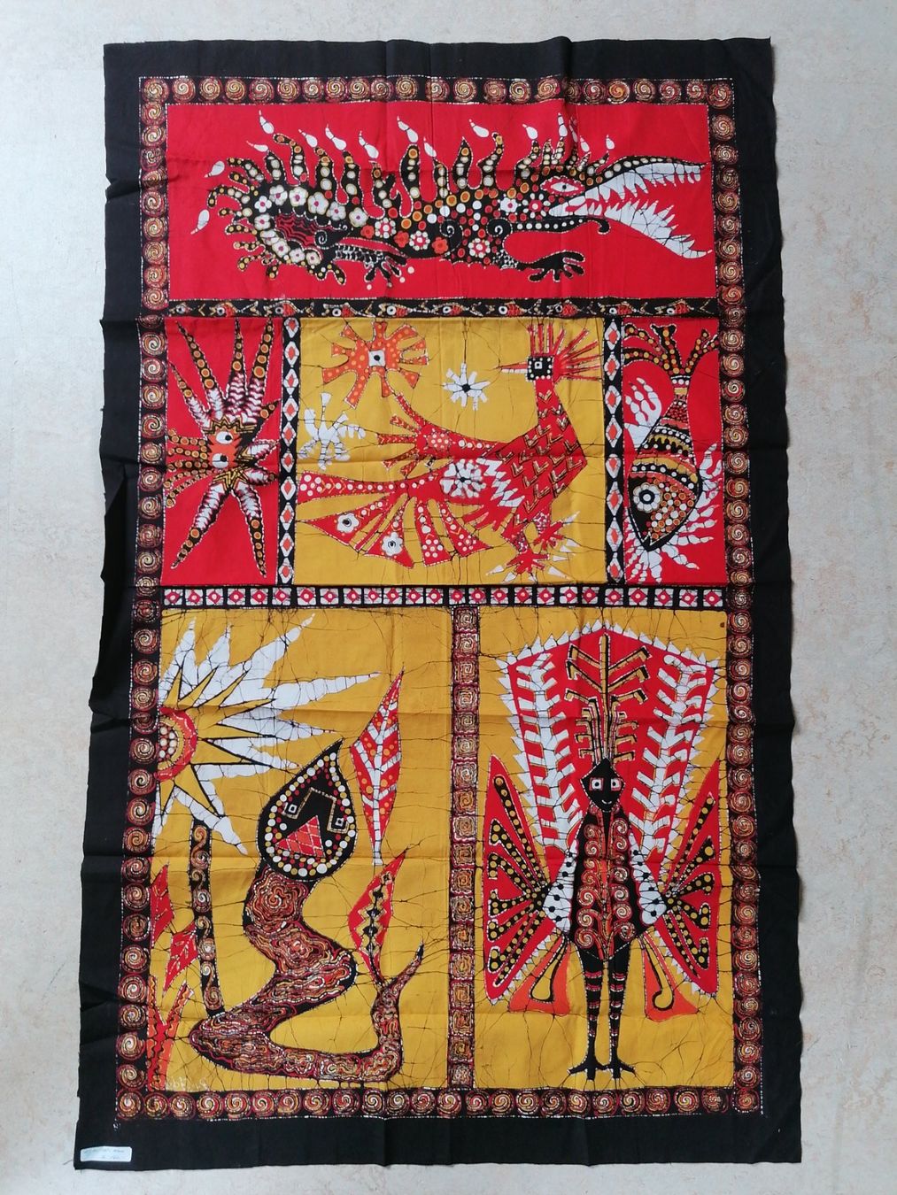 Poster & Bilder: Stoffbild Batiktechnik 75 x 122 cm / Neu – Neu (gemäss Beschreibung) aus Klingnau von vollmond36