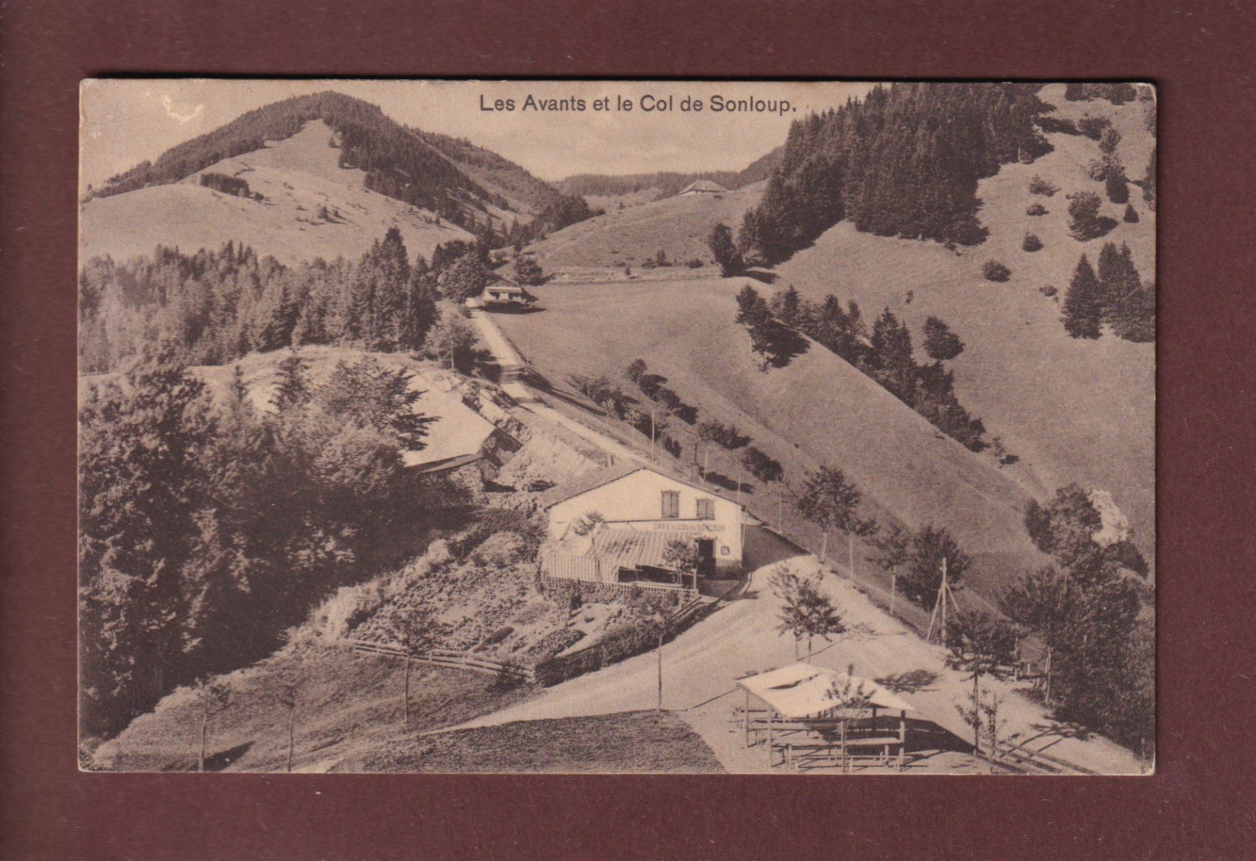 Cartoline postali: LES AVANTS - Col de Sonloup - Café - 1929 – Usato da Pully venduto da nicecards