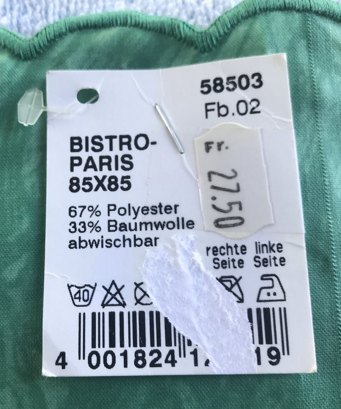 Altra biancheria da tavola: PISTRO PARIS 85X85 NEU ABWISCHBAR – Nuovo (secondo la descrizione) da Ostermundigen venduto da crazy-horse-1840 3
