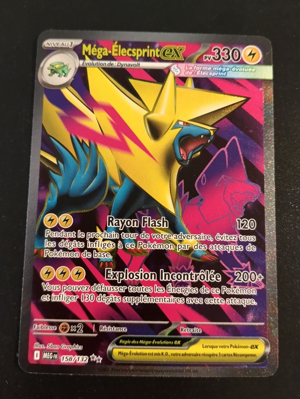 Pokémon Carte collezionabili: Pokémon Méga-Evolution: Méga-Élecsprint 158/132 FR – Usato da Palézieux-Village venduto da oufoux08