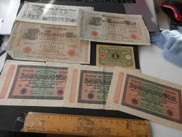 Dt.  Reich, Konvolut  alte Reichsbanknoten