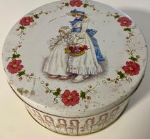Antike Keksdose, Blechdose mit Jugendstil Motiven, Vintage