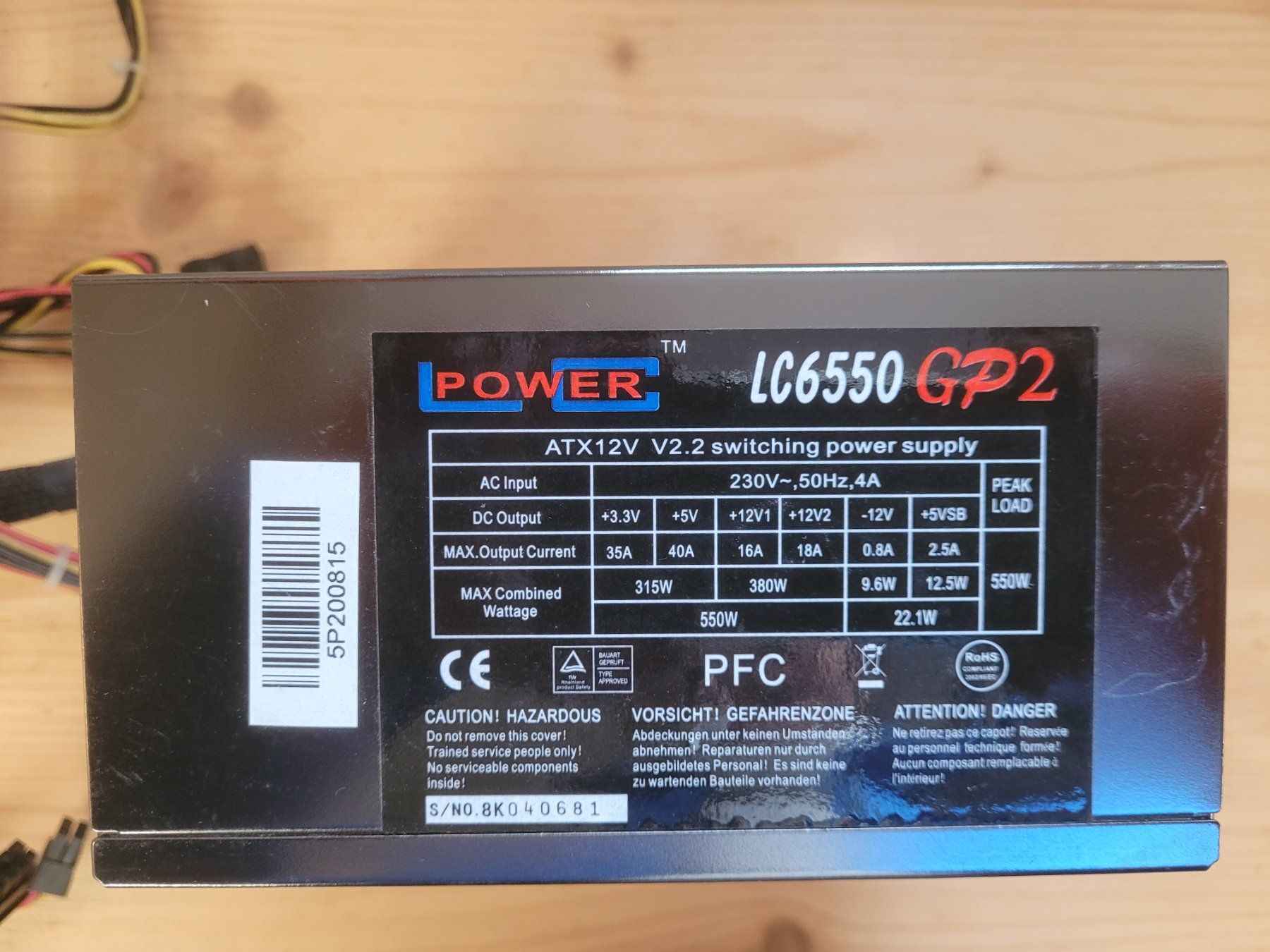 PC: Netzgerät 550 W – Usato da Biberist venduto da renatoflug