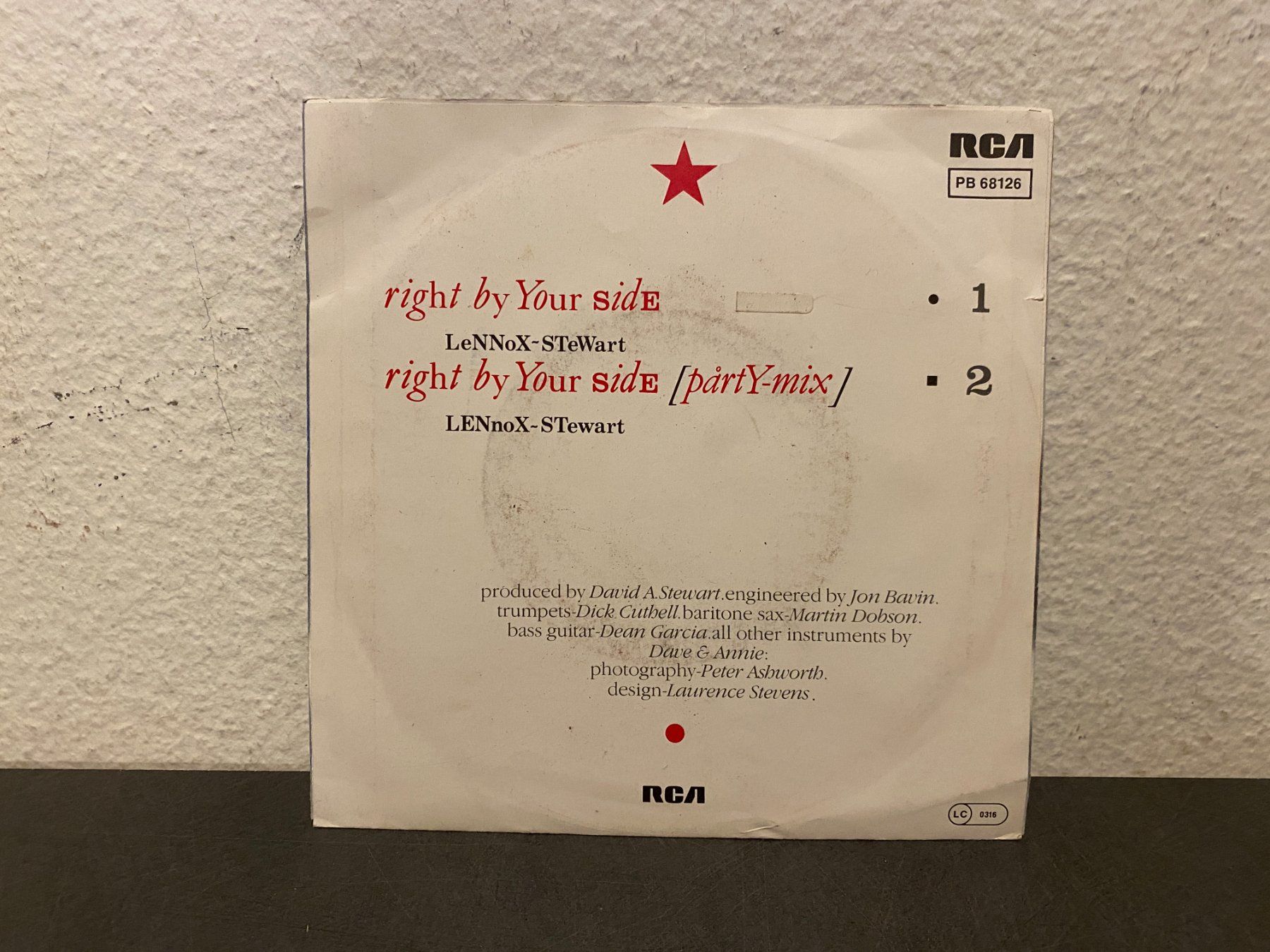 Schallplatten: Eurythmics - Right By My Side 7" Vinyl – Gebraucht aus Basel von VinylLover68 1