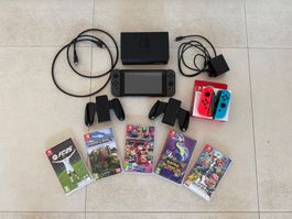 Nintendo Switch Konsole inkl. 5 Spiele & 2 Controller