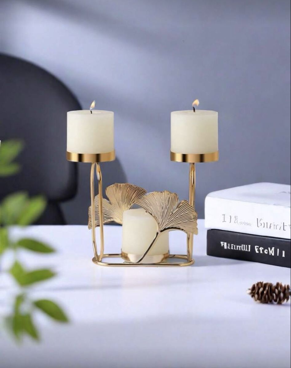 Bougeoirs: Kerzenständer Gold Ginkgo-Design – Neuf avec emballage d'origine à Emmenbrücke par ShopDirect 1