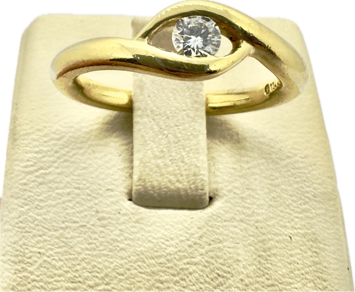 Anelli: 750/18 Karat Gold Ring mit 018 Ct Brillant – Usato da Murg venduto da MTGold 1