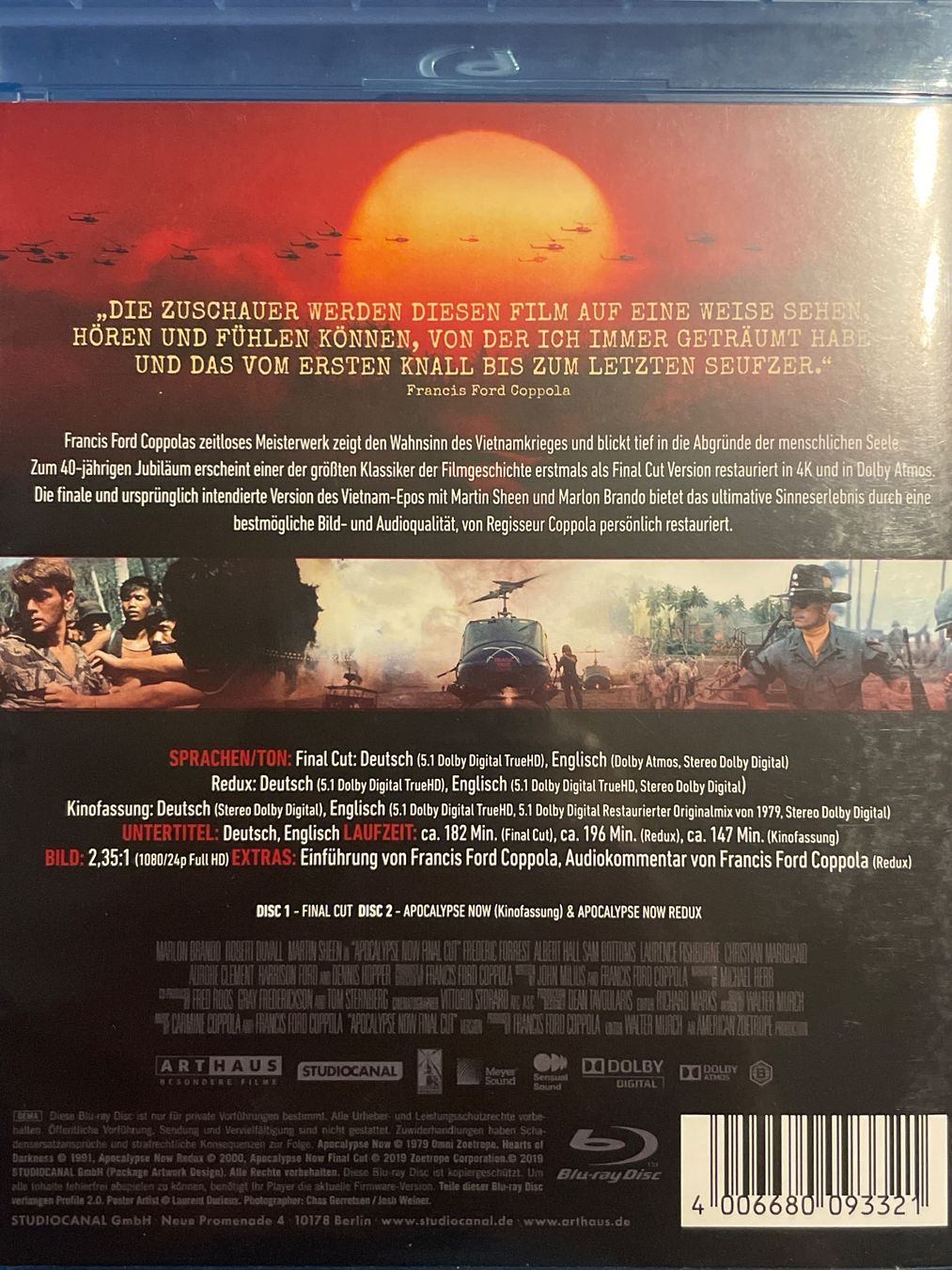 Tutti i DVDs: Apocalypse Now  (1979)  Final Cut – Nuovo (secondo la descrizione) da Waldenburg venduto da Gonzo8 1