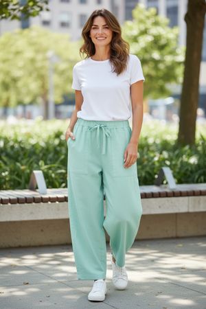 Damen Baumwolle Mint grün Ballon Hose m L Xl 