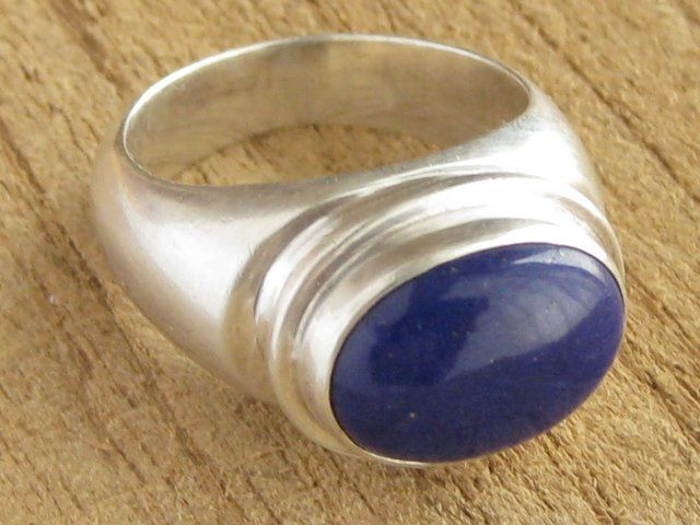 Anelli: Vintage massiv Ring Silber 925 Lapislazuli  / Gr. 58 – Usato da Ermatingen venduto da Decovin