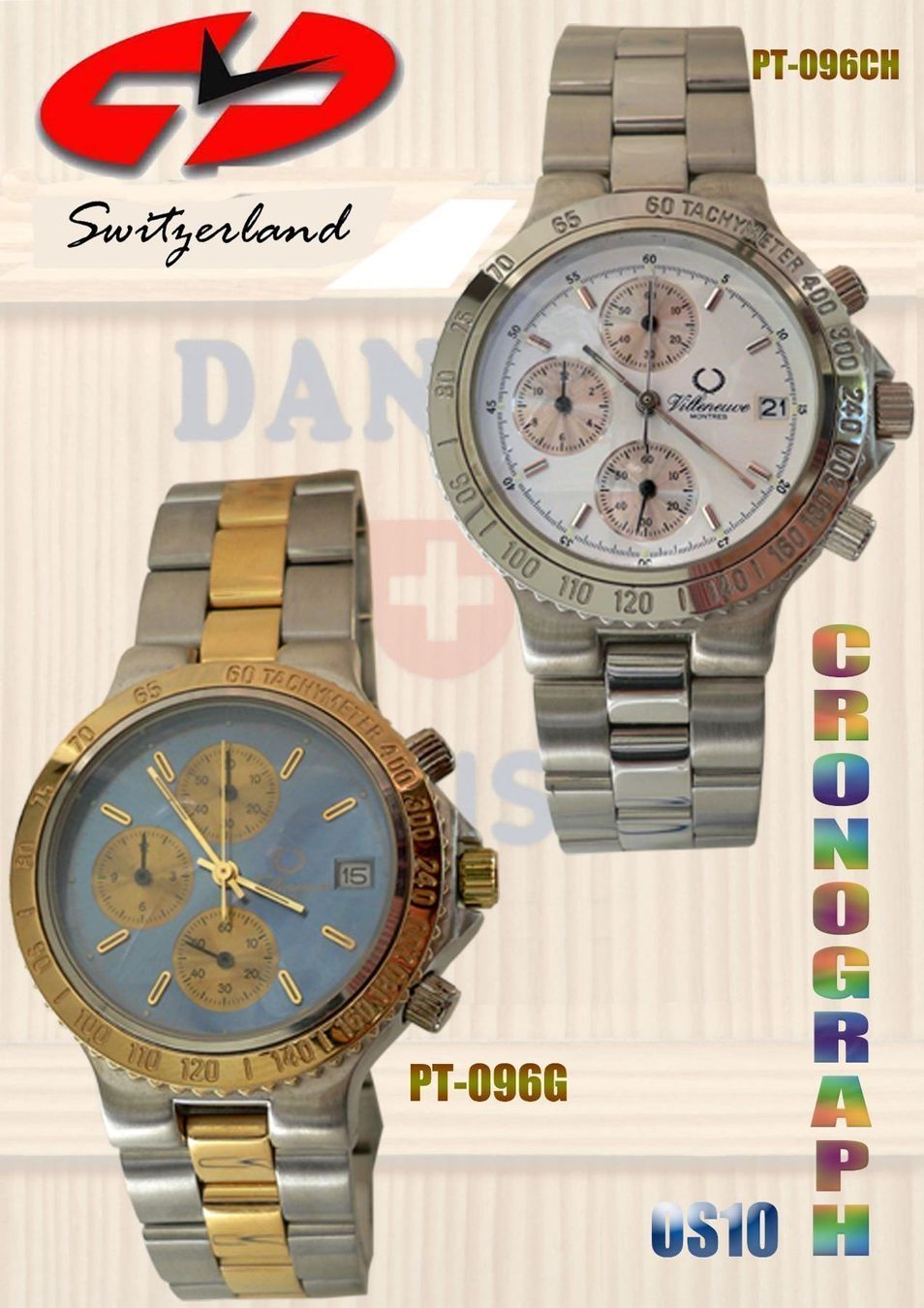 Orologi: PT-096 OROLOGIO CRONOGRAFO QUARZO E DATA – Nuovo e nell'imballaggio originale da Morbio Inferiore venduto da inf_lrw2