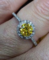 Bague argent avec diamant de moissanite 0,5 ct certifié GRA