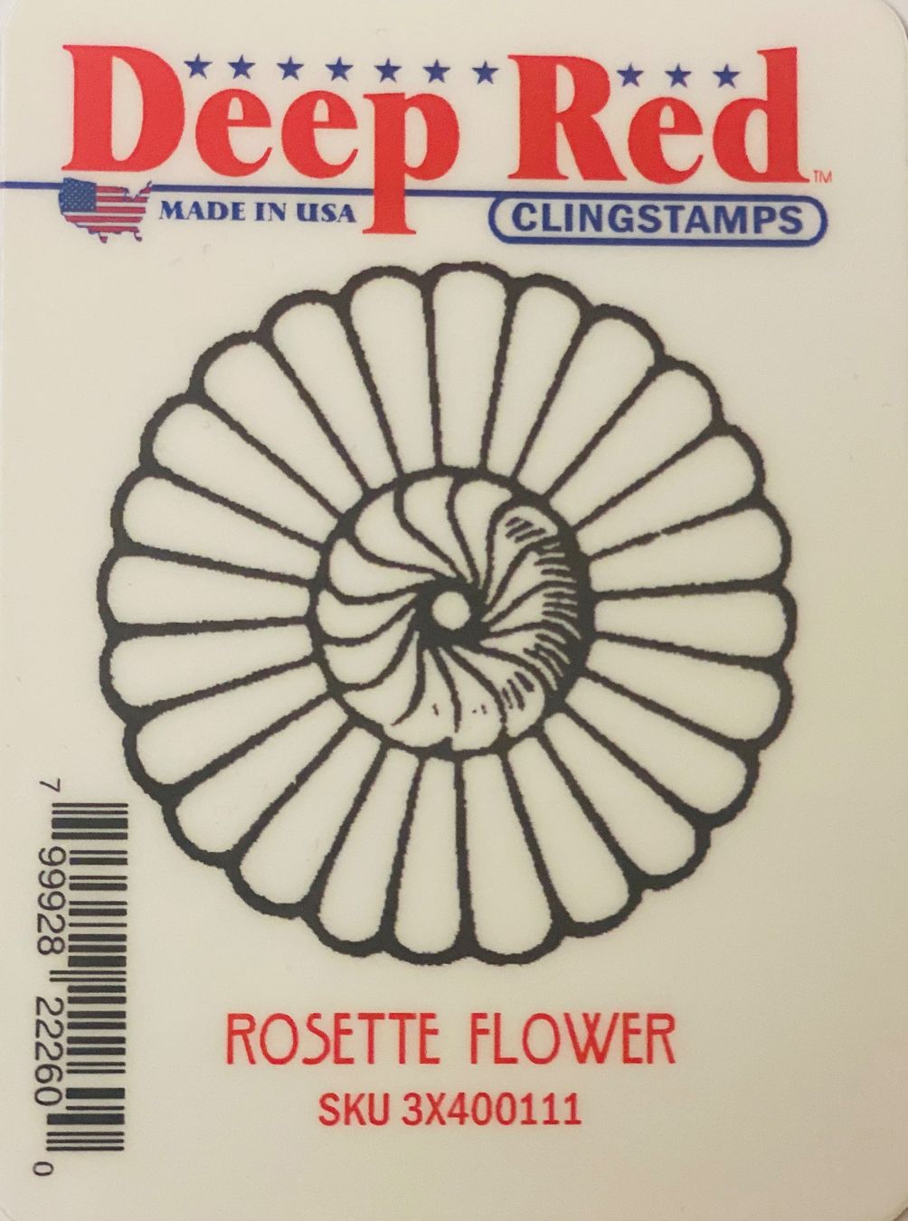 Timbri: Deep Red "Rosette Flower" Cling Rubber Stamp – Nuovo e nell'imballaggio originale da Wichtrach venduto da Mona1994