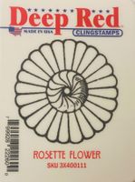 Deep Red "Rosette Flower" Cling Rubber Stamp