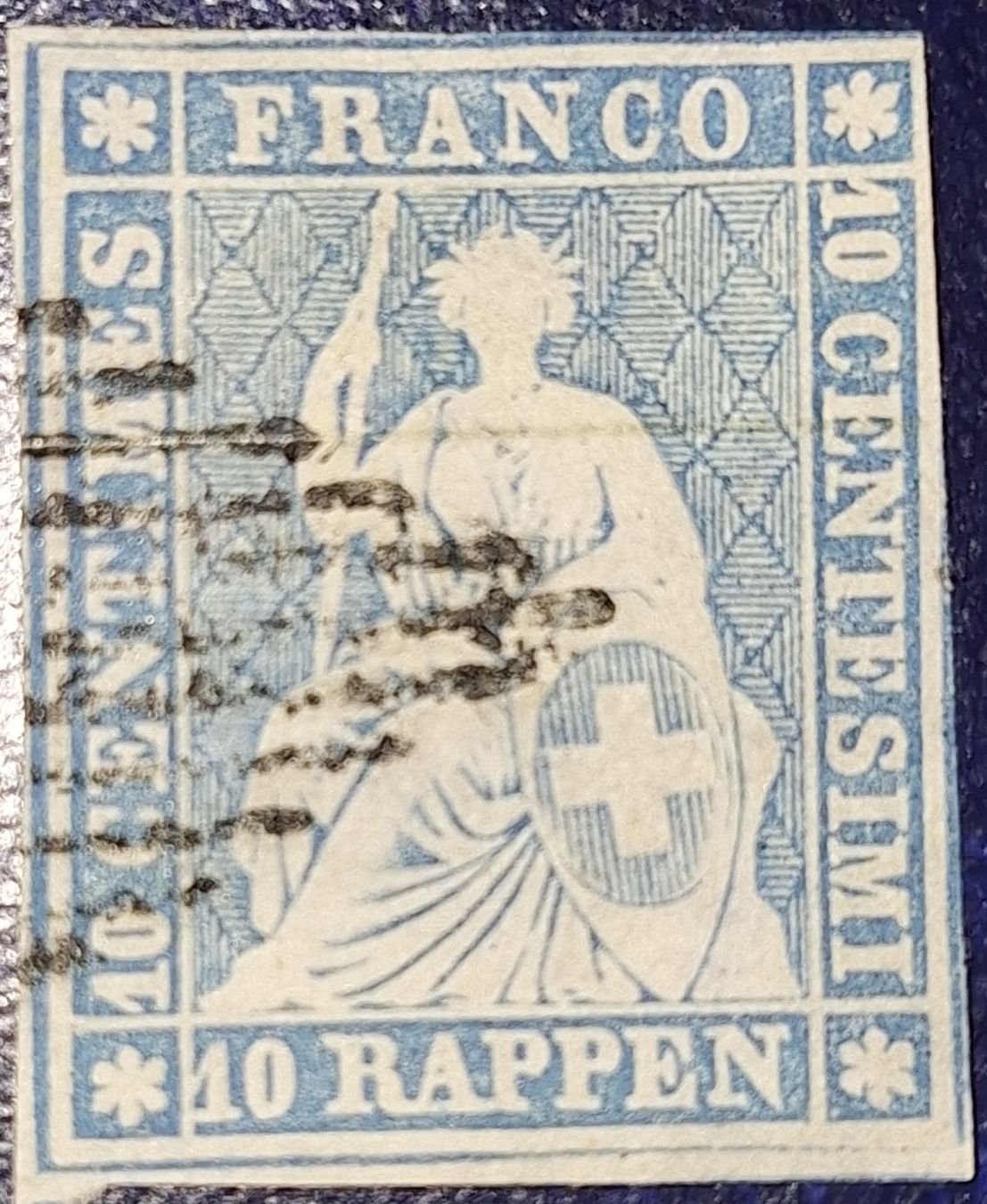 Tutti i francobolli: Strubel 23B mit Befund Kat. 160.- – Usato da Balgach venduto da SIMEON27