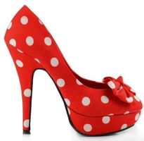 NEUE süsse Pumps in rot-weiss Polka dot Gr. 35 - 80415