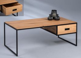 Salontisch MIKEL Wildeiche massiv 110 x 60 cm mit Schublade