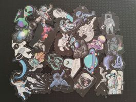 Lot de autocollants espace et astronautes neufs