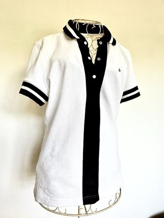 Polo Lacoste weiss schwarz Grösse 36 Baumwolle guter Zustand