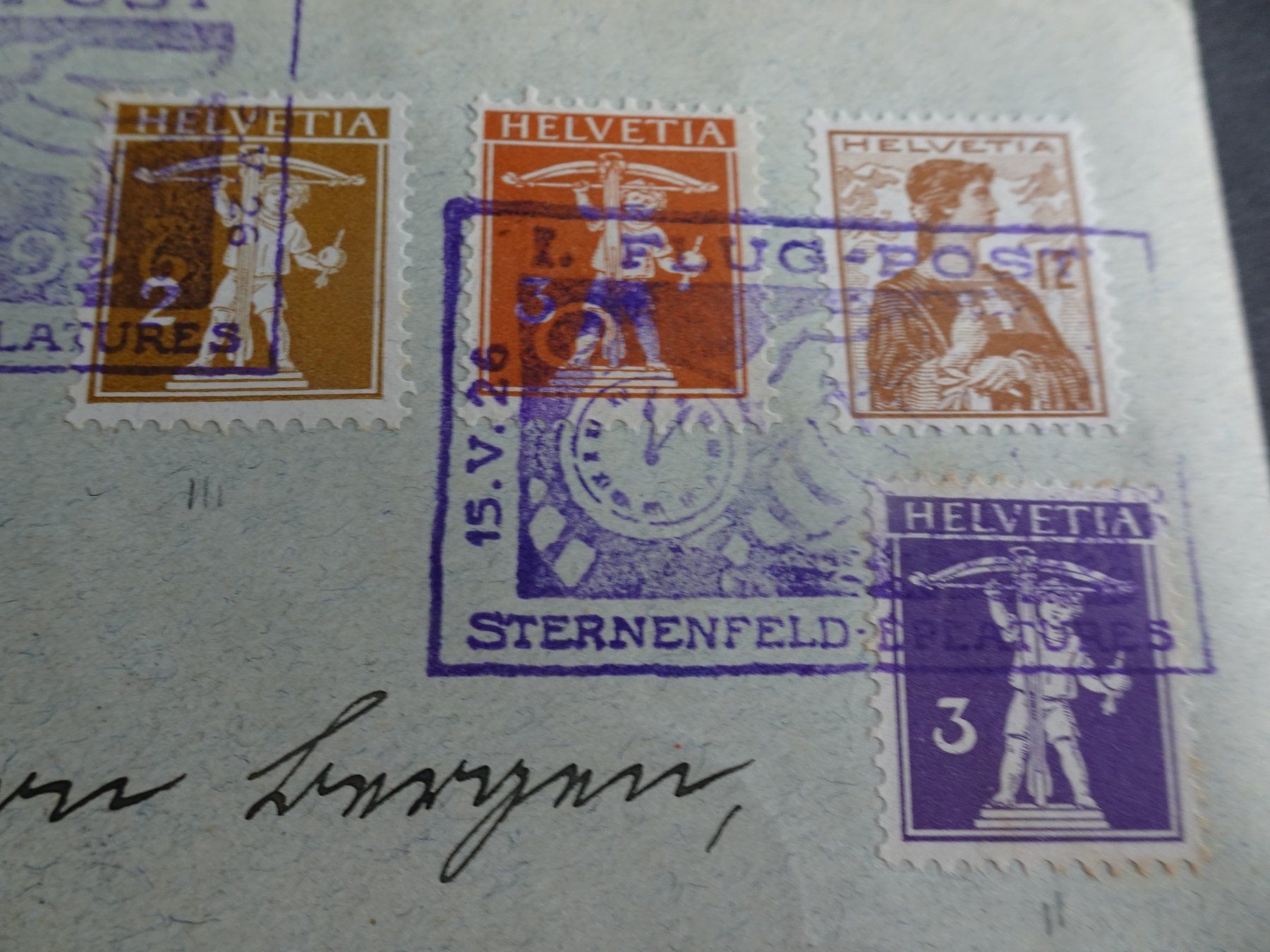 Tutti i francobolli: 15.V.26.; 1.FLUGPOST; STERNENFELD - EPLATURES; FLUGPOST – Nuovo (secondo la descrizione) da Eschenbach SG venduto da eDaisy 2