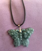 🦋 Jadeit Schmetterling an Kette 💚✨