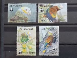 St. Vincent 1989 WWF Vögel. Postfrisch.