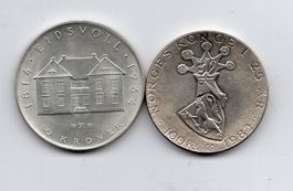 (2555) Norwegen, 100 Kronen 1982 + 10 Kronen 1964, stgl