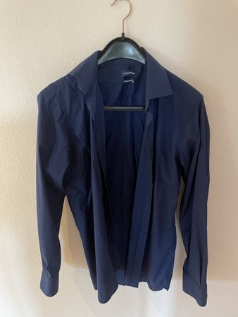 Charles Vögele Dunkelblau Hemd 39/40 Cotton/Stretch