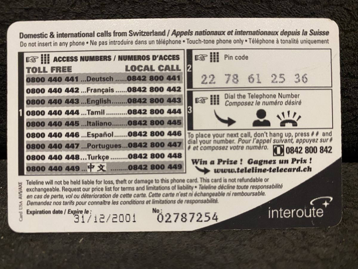Telefon- & Taxkarten: Teleline – Gebraucht aus Lausanne von babacard10 1