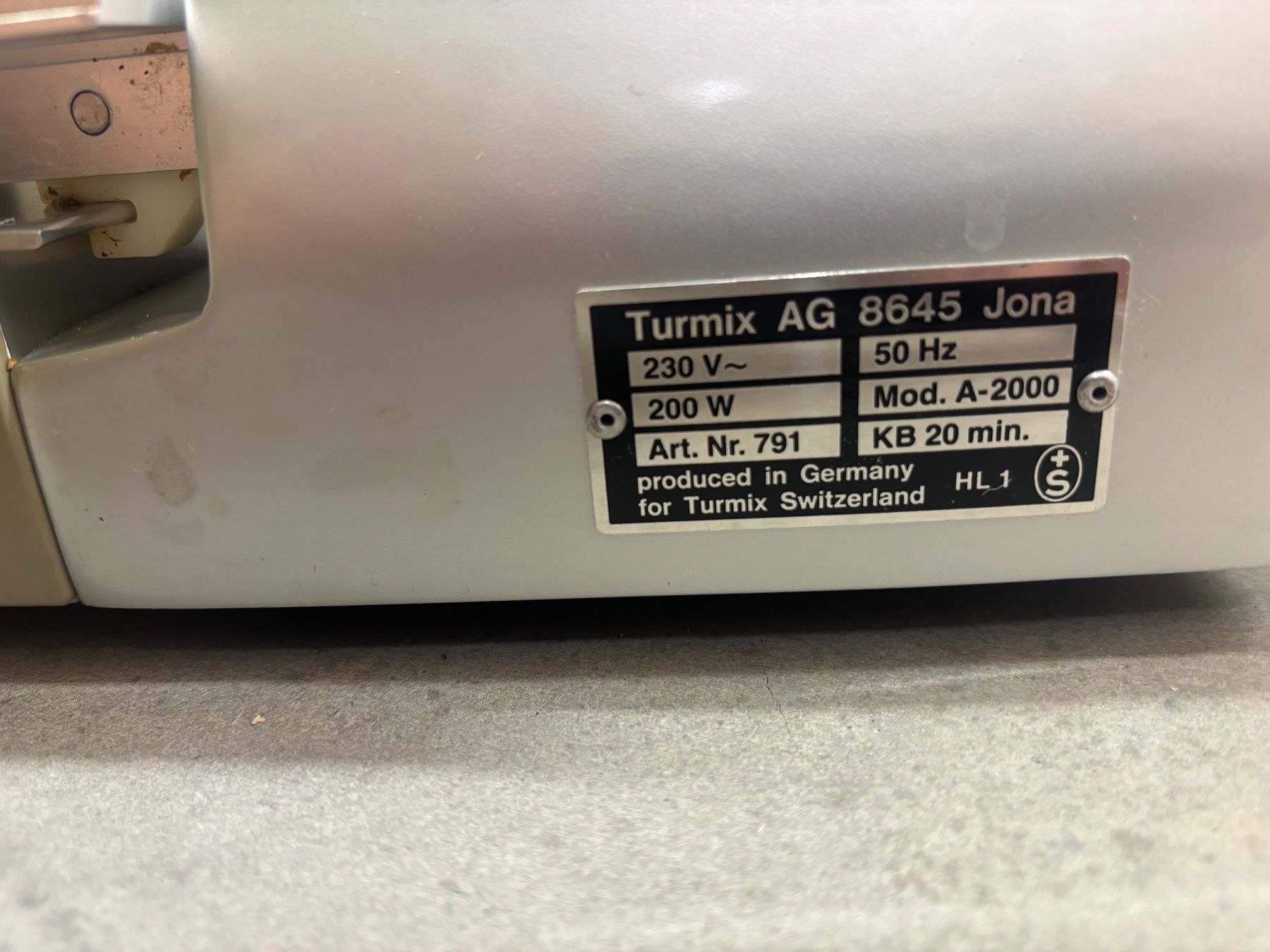 Turmix Küchengeräte: Turmix Aufschnittmaschine A-2000 – Gebraucht aus Wolfenschiessen von Amerika_2006 4