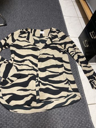 Vila Bluse gr Xs schwarz/ dunkelbeige