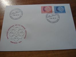 FDC Europamarke mit Überdruck 1959, ungelaufen
