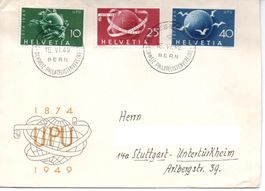 1949 06 18 U.P.U. delc  VIAGGIATA‪ con compleset SBK 294/296