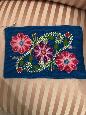 Elegante Portafoglio da donna fatto a mano ricamato a fiori