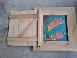 Bilderrahmen Altholz -  Upcycling mit Wurmlöchern selbstgem.