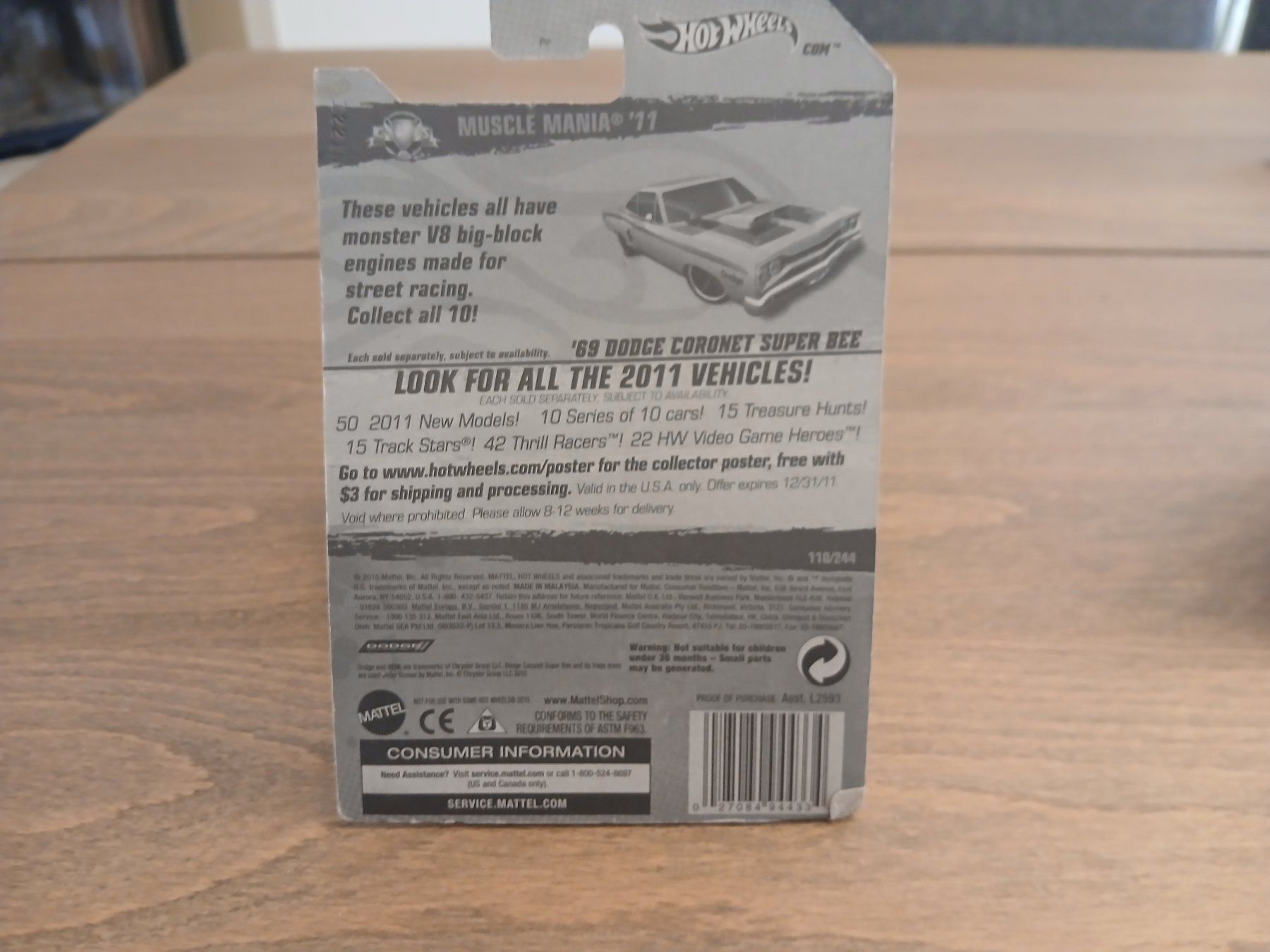 Hot Wheels Modellini d'auto: 1969 Dodge Coronet Super Bee – Nuovo e nell'imballaggio originale da Wiedlisbach venduto da Pontiacman93 1
