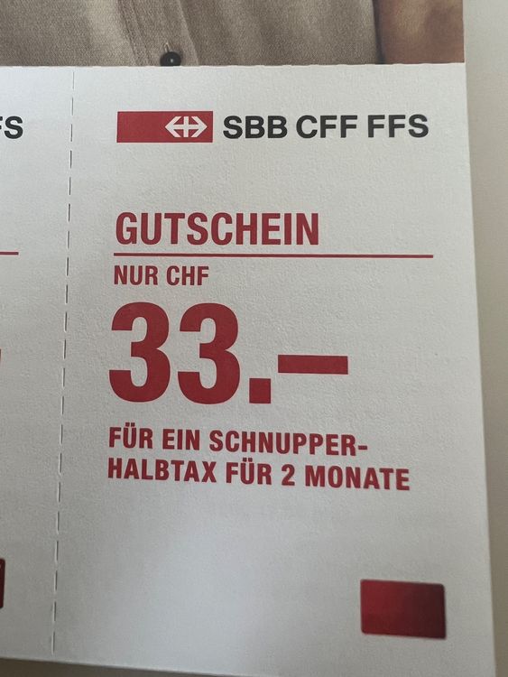 SBB GA Schnupper Halbtax F r 2 Monate Neu gem ss Beschreibung In 