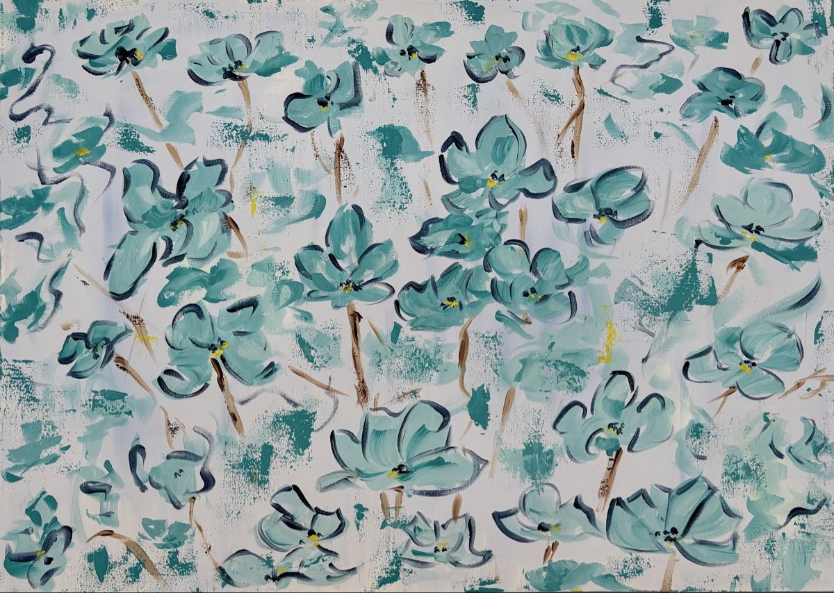 Dipinti: Acrylbild, Frühlingsdeko, Gemälde – Nuovo (secondo la descrizione) da Cham venduto da Felha 1
