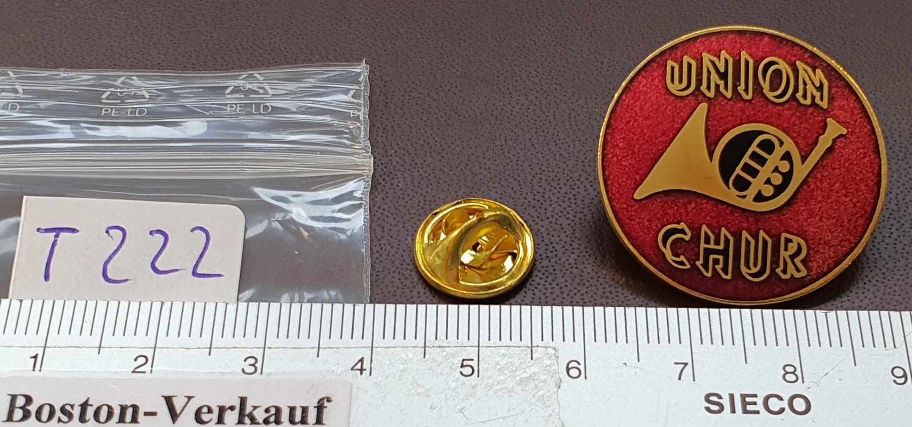 Placchette & Badge: T222 - Pin UNION CHUR Posthorn Jägerhorn – Usato da Reinach BL venduto da Boston-Verkauf 1