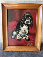 Cocker Spaniel Gemälde aus den 40er Jahren - sehr schön!