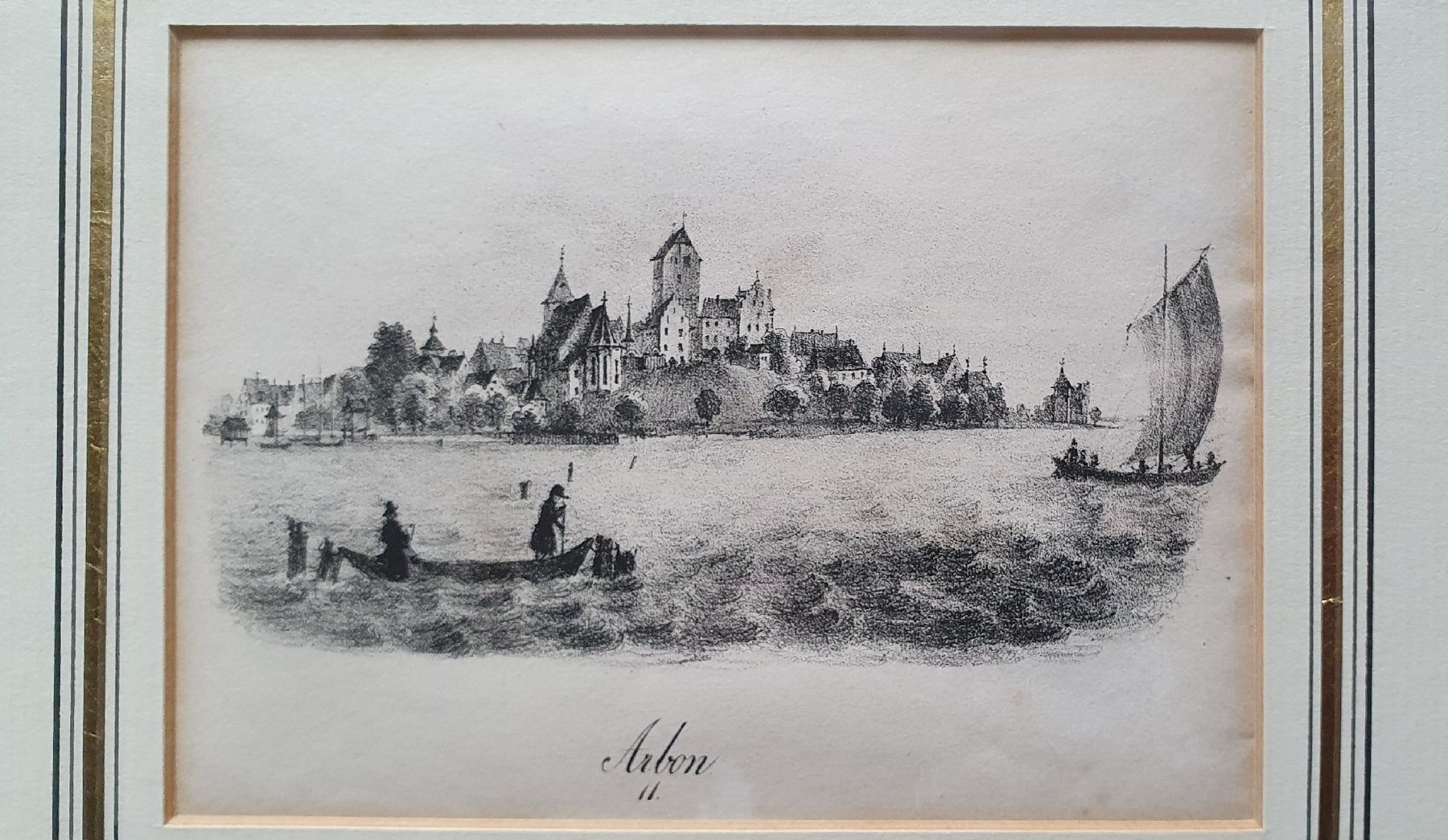 Grafica & Litografie: Bild - Lithographie von Arbon , im Goldrahmen – Usato da Kreuzlingen venduto da Rschweiz1 2