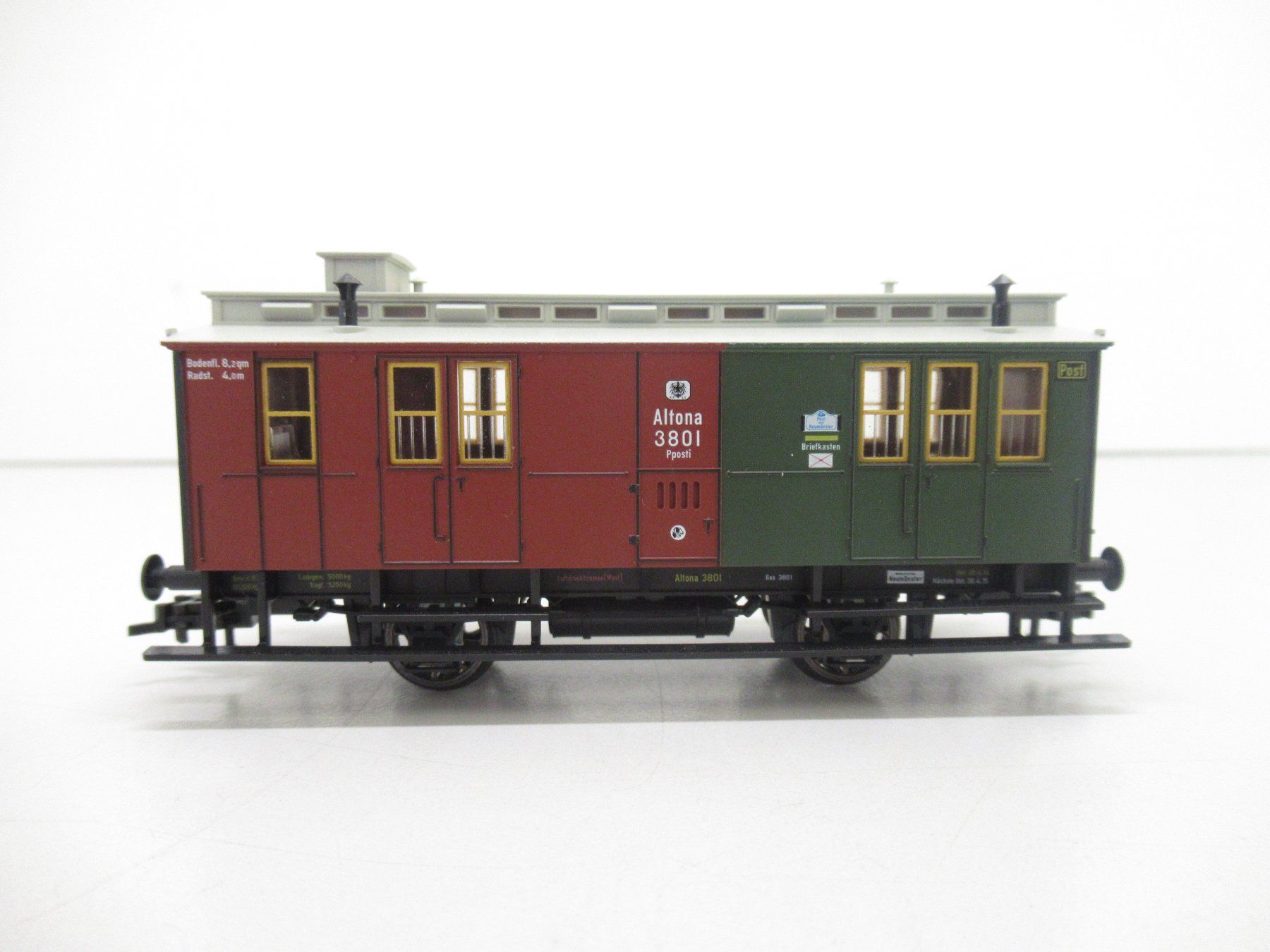 Fleischmann Modelleisenbahnen: Fleischmann 5850 Oldtimer-Bahnpostwagen Preussen AC WS H0 – Gebraucht aus Basel von mhmarken 2