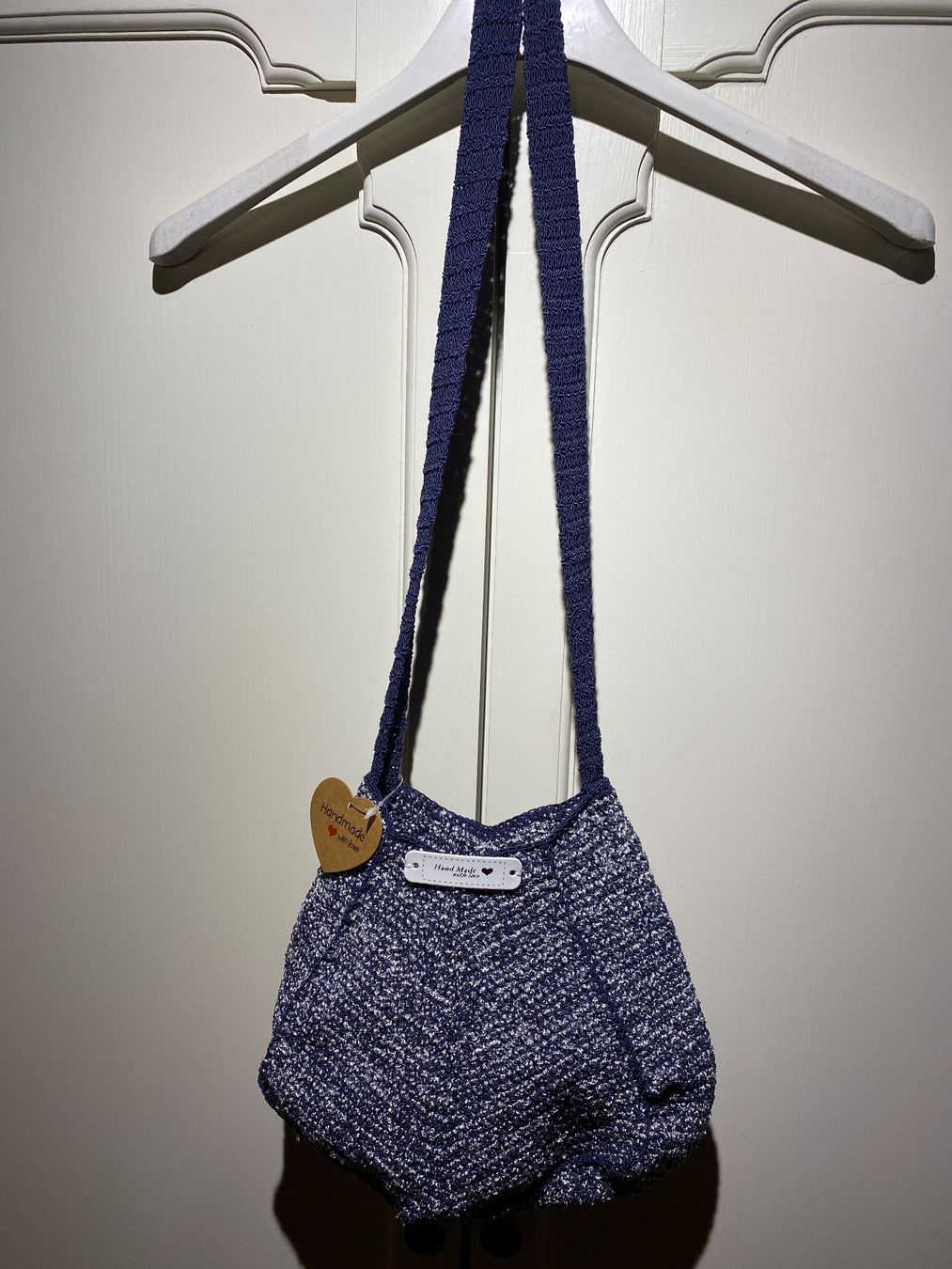 Borse da donna: HANDTASCHE BLAU-WEISS,HANDGEMACHT – Nuovo e nell'imballaggio originale da Meienried venduto da ManuelaBoutique