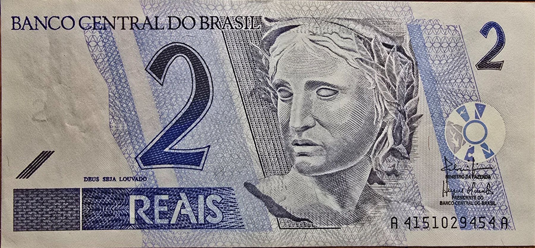 Banconote: BRESIL 2 REAIS 2001-2003 (PREMIER TYPE) – Usato da Sonceboz-Sombeval venduto da Simuncons