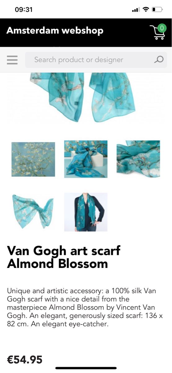 Foulard & Sciarpe: Seidentuch Van Gogh "Mandelblüte" neu – Nuovo e nell'imballaggio originale da Neerach venduto da VintageBox 2