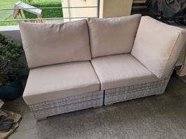Outdoor Sitzecke, hellgrau-beige