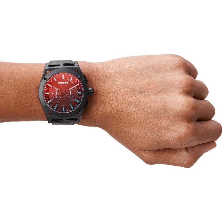 Diesel Orologi: Diesel Leder-Armbanduhr Timeframe "Schwarz" (FABRIKNEU) – Nuovo e nell'imballaggio originale da Aeschi SO venduto da Bluemail 5