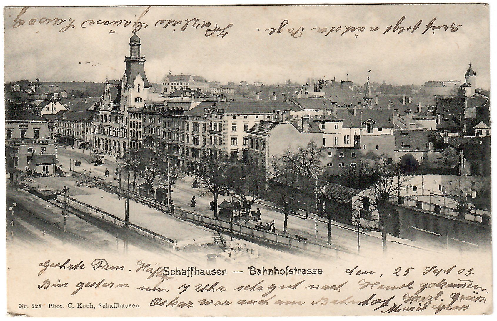 Ansichtskarten: Ansichtskarte Schaffhausen - Bahnhofstrasse – Gebraucht aus Kerns von etma3