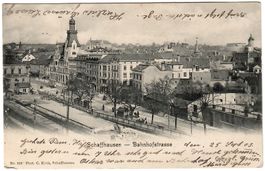 Ansichtskarte Schaffhausen - Bahnhofstrasse